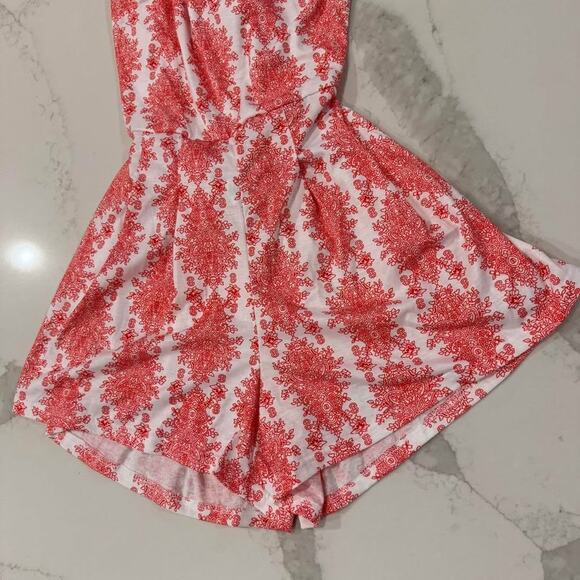 Boho Inspired Tie Back Sleeveless Pink Short Romper Women's XS Summer Vacation - Picture 2 of 8